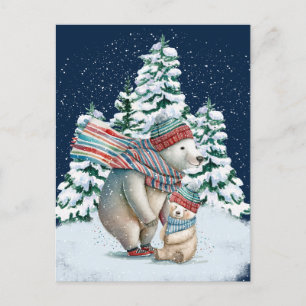 Süße Wasserfarben-Eisbären Postkarte