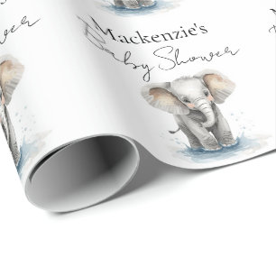 Süße Wasserfarben-Elefanten-Baby-Party Geschenkpapier