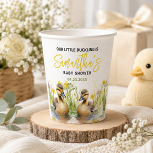 Süße Wasserfarben-Enten-Baby-Party für Jungen Pappbecher