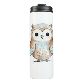 Süße Wasserfarben-Eule-Thermal-Reisemug Thermosbecher