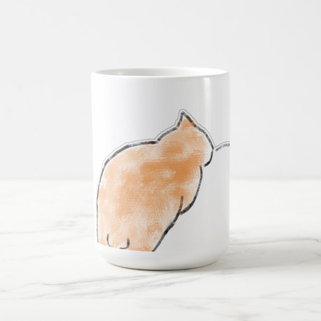 Süße Wasserfarben-Katze-Illustration Kaffeetasse (Mittel)
