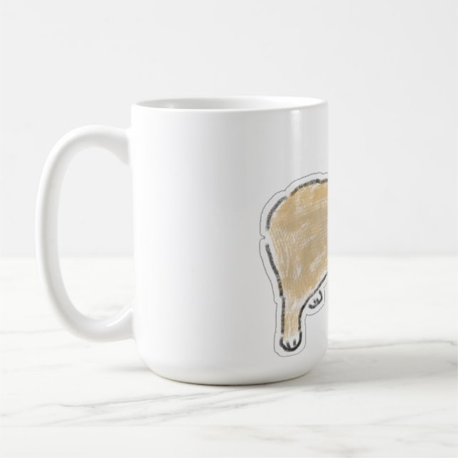 Süße Wasserfarben-Katze-Illustration Kaffeetasse (Links)
