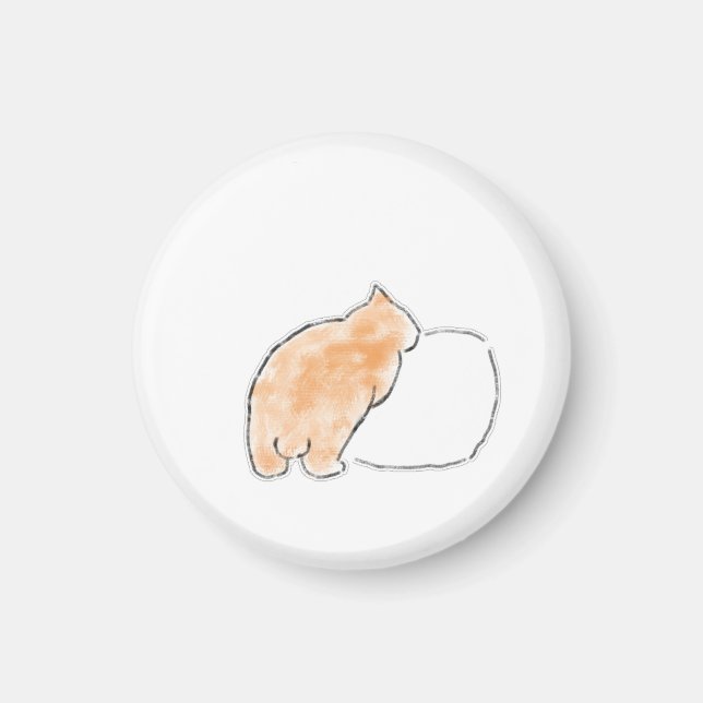 Süße Wasserfarben-Katze-Illustration Magnet (Vorne)