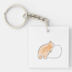 Süße Wasserfarben-Katze-Illustration Schlüsselanhänger