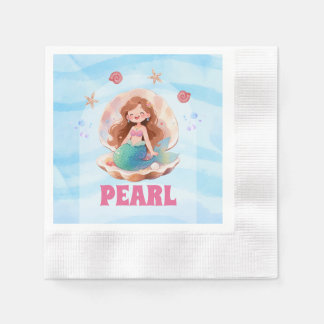Süße Wasserfarben-Meerjungfrau Unter dem Meer Papi Serviette