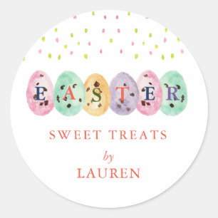 Süße Wasserfarben-Osterhasen Oster Süßigkeiten Runder Aufkleber