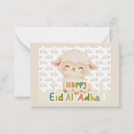 Süße Wasserfarben-Schafe Eid Al-Adha Flachkarte Mitteilungskarte