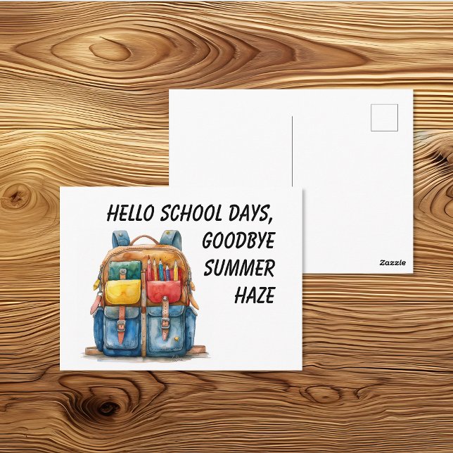 Süße Wasserfarben-Schultage-Rucksack Postkarte (Von Creator hochgeladen)