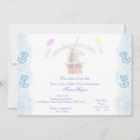 Süße Wasserfarben-Tulpen und Windmühle-Baby-Party