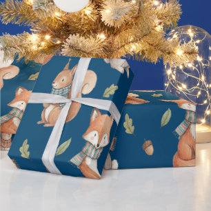Süße Wasserfarben-Waldtiere Geschenkpapier