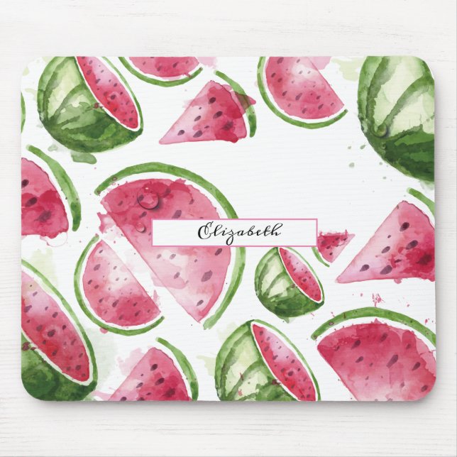 Süße Wasserfarben-Wassermelone   Mousepad (Vorne)