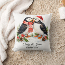 Süße Wasserfarben-Winter-Papageientaucher-Weihnach