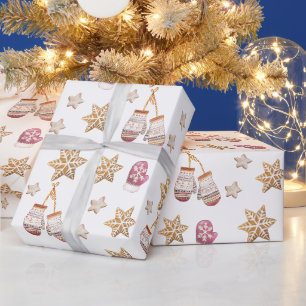 Süße Wasserfarben-Winter-Schneemann-Kekse Geschenkpapier
