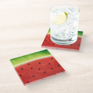 Süße Wassermalfarben-Wassermelone Riesige lustige Glasuntersetzer