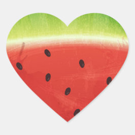 Süße Wassermalfarben-Wassermelone Riesige lustige  Herz-Aufkleber
