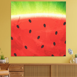 Süße Wassermalfarben-Wassermelone Riesige lustige Leinwanddruck