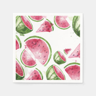 Süße Wassermelone im Wasserfarbenstil Serviette
