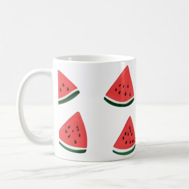 Süße Wassermelone Nahtloses Muster  Kaffeetasse (Links)