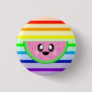 SÜSSE WASSERMELONE REGENBOGENSTREIFEN PIN BUTTON