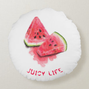 Süße Wassermelone Runde Kissen
