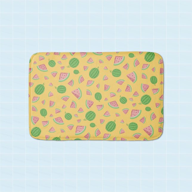 Süße Wassermelonen-Muster-gelbe Badematte (Summer Must-Have: Watermelon Bath Mat.)