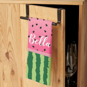 Süße Wassermelonen-Schale und -Kerne Personalisier Geschirrtuch