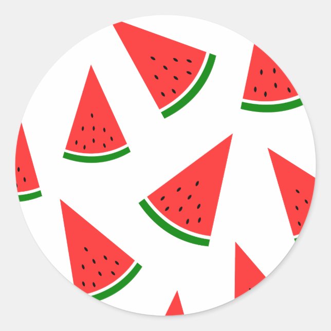 Süße Wassermelonen-Scheiben-Muster Runder Aufkleber (Vorderseite)