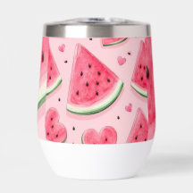 Süße Wassermelonen-Wasserflasche mit Aquarell-Must