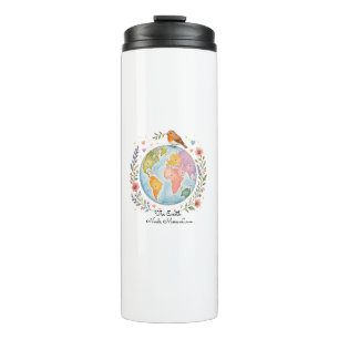 Süße Watercolor Earth Day Thermotasse - Eco Thermosbecher