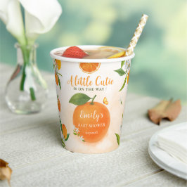 Süsse Watercolor Orange Babydusche Papiertasse Pappbecher