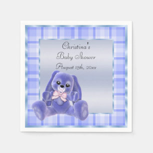 Süße weiche blaue Schlappohren-Häschen-Baby-Party Serviette