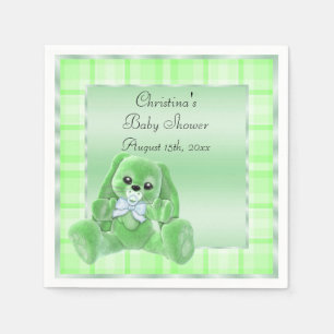 Süße weiche grüne Schlappohren-Häschen-Baby-Party Serviette