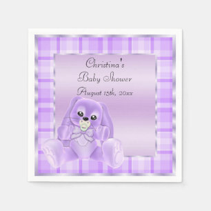 Süße weiche Lila-Hängeohren-Häschen-Baby-Party Serviette