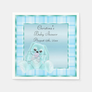 Süße weiche Türkis-Floppy-Ears-Häschen-Baby-Party Serviette