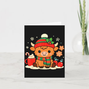 Süße Weihnachten Highland-Kuh Färse Xmas Bauernhof Karte