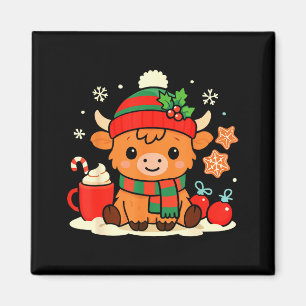 Süße Weihnachten Highland-Kuh Färse Xmas Bauernhof Magnet