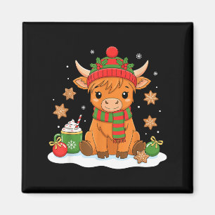 Süße Weihnachten Highland-Kuh Liebhaber Xmas Fraue Magnet