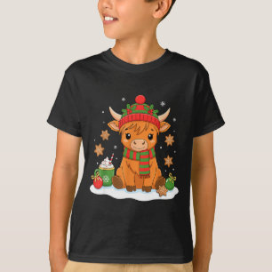 Süße Weihnachten Highland-Kuh Liebhaber Xmas Fraue T-Shirt