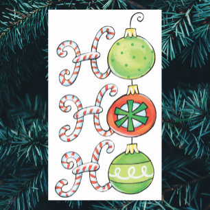 Süße Weihnachten Ho Ho Ho, Candy Canes Ornamente Rechteckiger Aufkleber