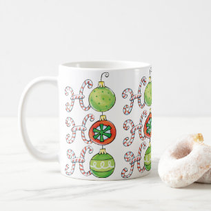 Süße Weihnachten Ho Ho Ho, Candy Canes Ornamente Tasse