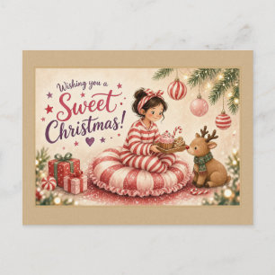 Süße Weihnachten Pfefferminz Kissen Postkarte