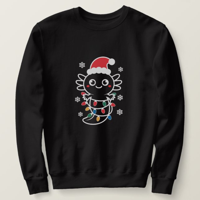 Süße Weihnachts Axolotl Lichter Sweatshirt (Design vorne)