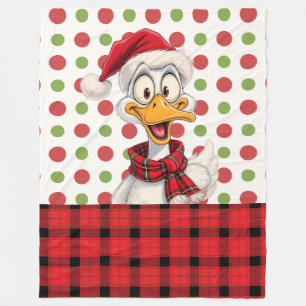Süße Weihnachts-Cartoon-Ente Fleecedecke