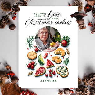 Süße Weihnachts-Cookies-Foto Aquarell Magnetkarte