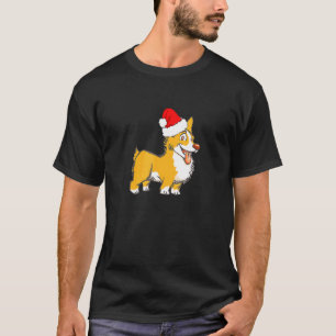 Süße Weihnachts-Corgi-Santa-Mütze Lustige Feiertag T-Shirt