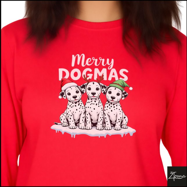 Süße Weihnachts-Dalmatiner-Welpen Dogmen Grafik T-Shirt (Von Creator hochgeladen)