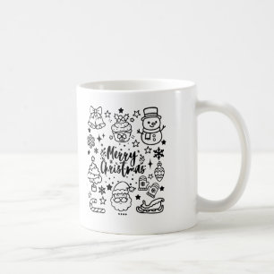Süße Weihnachts-Doodle-Kunst Kaffeetasse