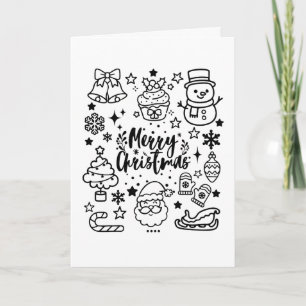 Süße Weihnachts-Doodle-Kunst Karte