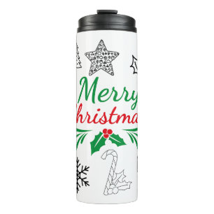 Süße Weihnachts-Doodle-Thermal-Tasse Thermosbecher
