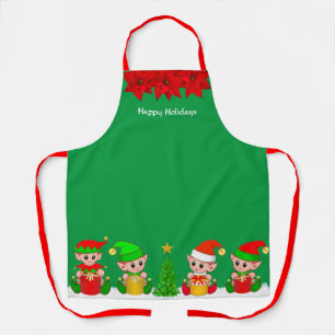 Süße Weihnachts-Elfen-Truppe & Weihnachtssterne au Schürze